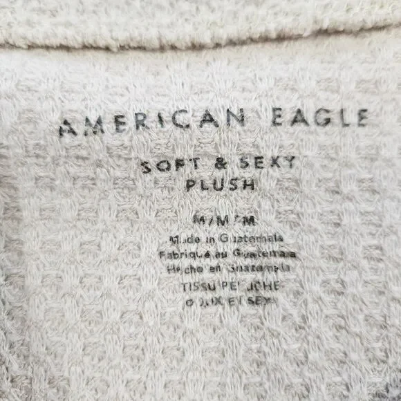 American Eagle Soft & Sexy Plush Waffle Knit Round Neck Long Sleeve Sweater M - Picture 7 of 10